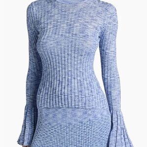 Zimmermann Hypnotic Mouline Rib Sweater with bell sleeve